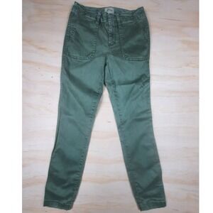 J. Crew Womens Utility Chino Pants Olive Green Slim Fit Patch Pocket Size 24